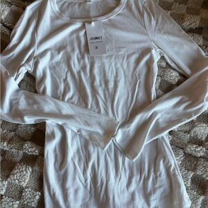 Amazon Essentials White Long Sleeve Tee